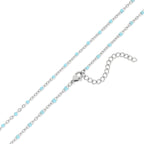 18K Gold Stainless Steel Turquoise Chain Necklace 18+2"
