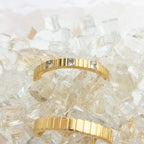 18K Gold PVD Stainless Steel Fluted Stacking Ring: Gold / 6