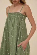 Floral Smocked Strap Dress