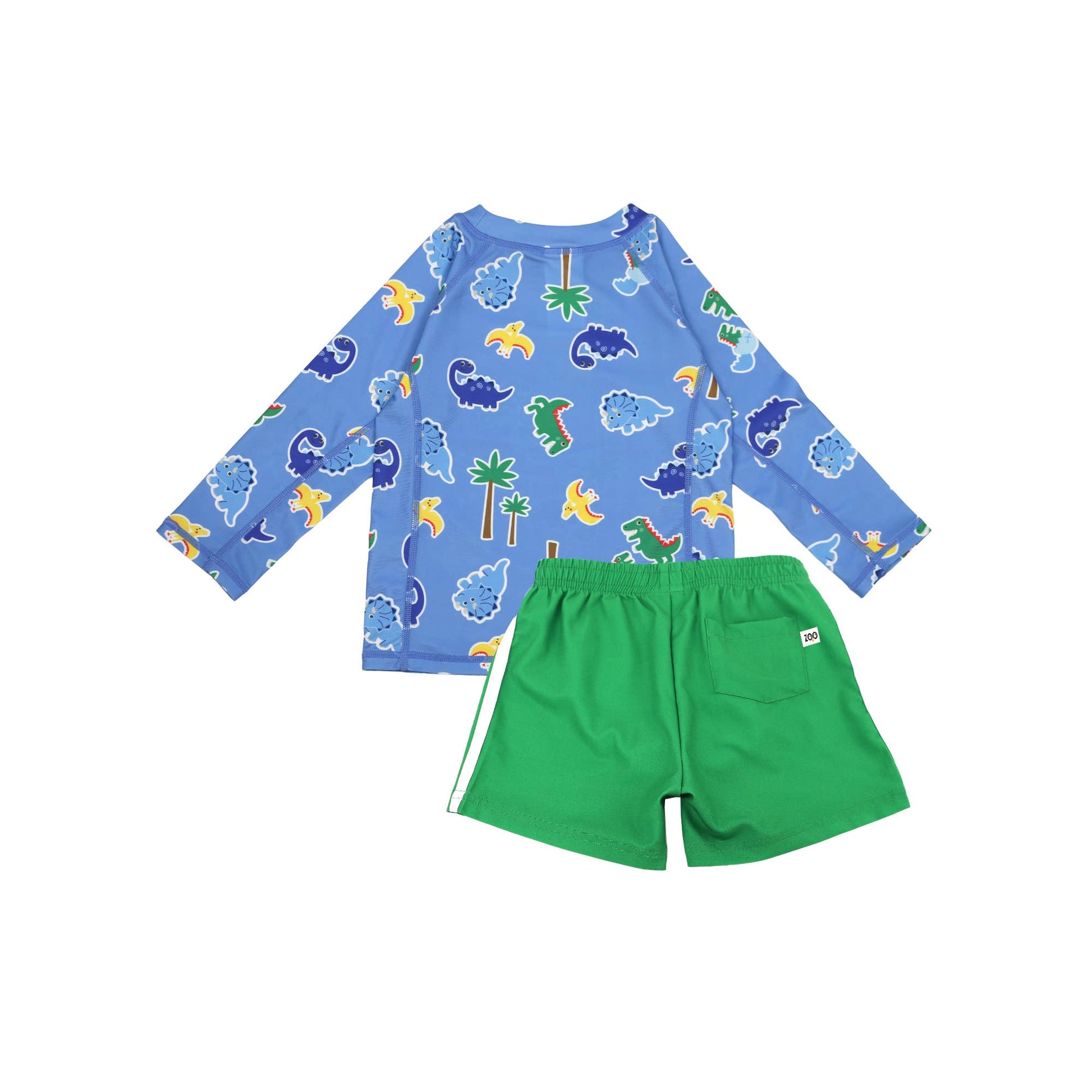 Kids Boys Rashguard Swim Top & Swim Short Set - Devin Dinosaur