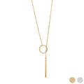 18K Gold PVD Stainless Steel Loop Chain Lariat Necklace: Gold