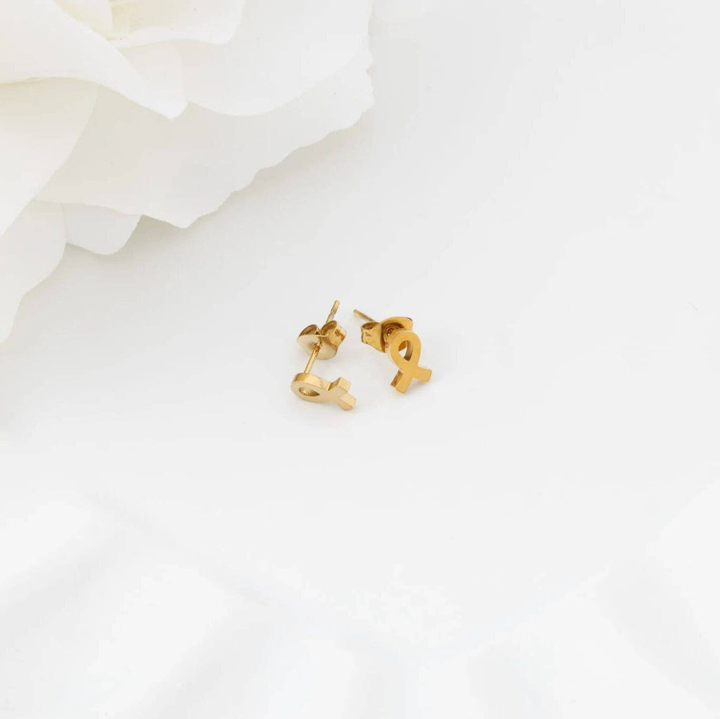 Breast Cancer Awareness Ribbon Earrings