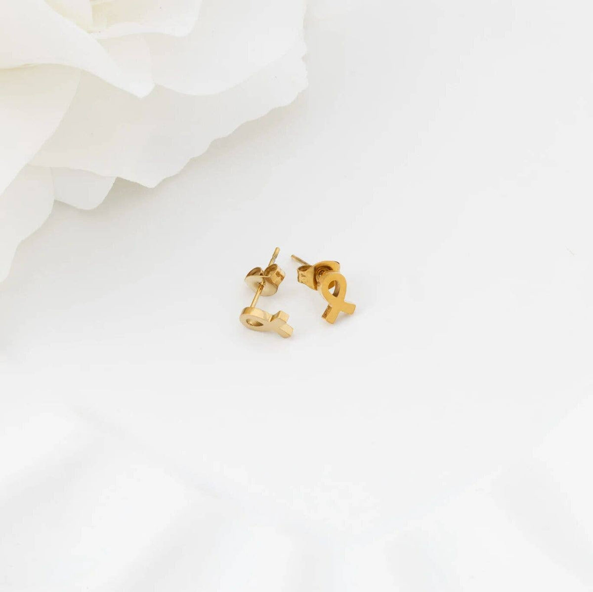 Breast Cancer Awareness Ribbon Earrings