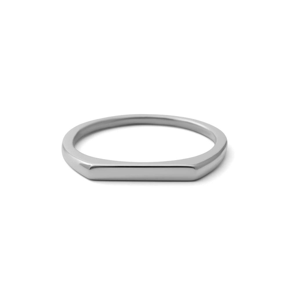 18K Gold PVD Stainless Steel Dainty Flat Blank Stack Ring: Gold / 5