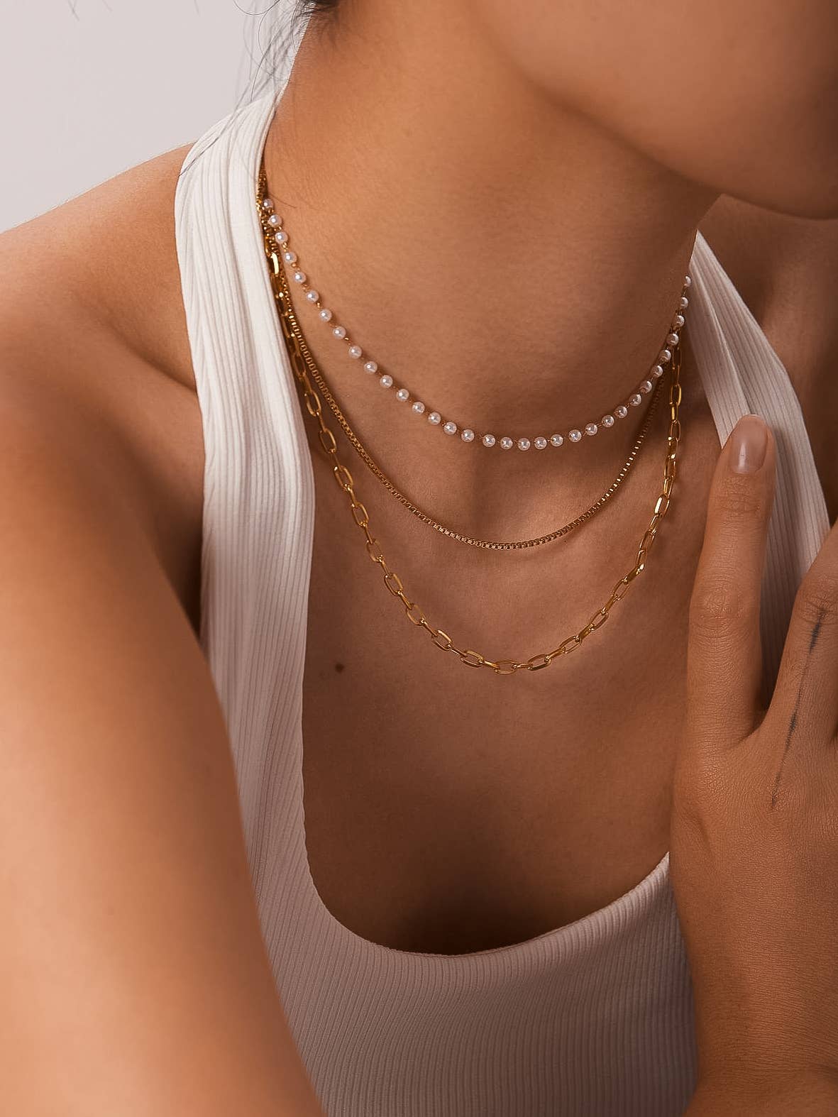 Stacked Pearl Necklace
