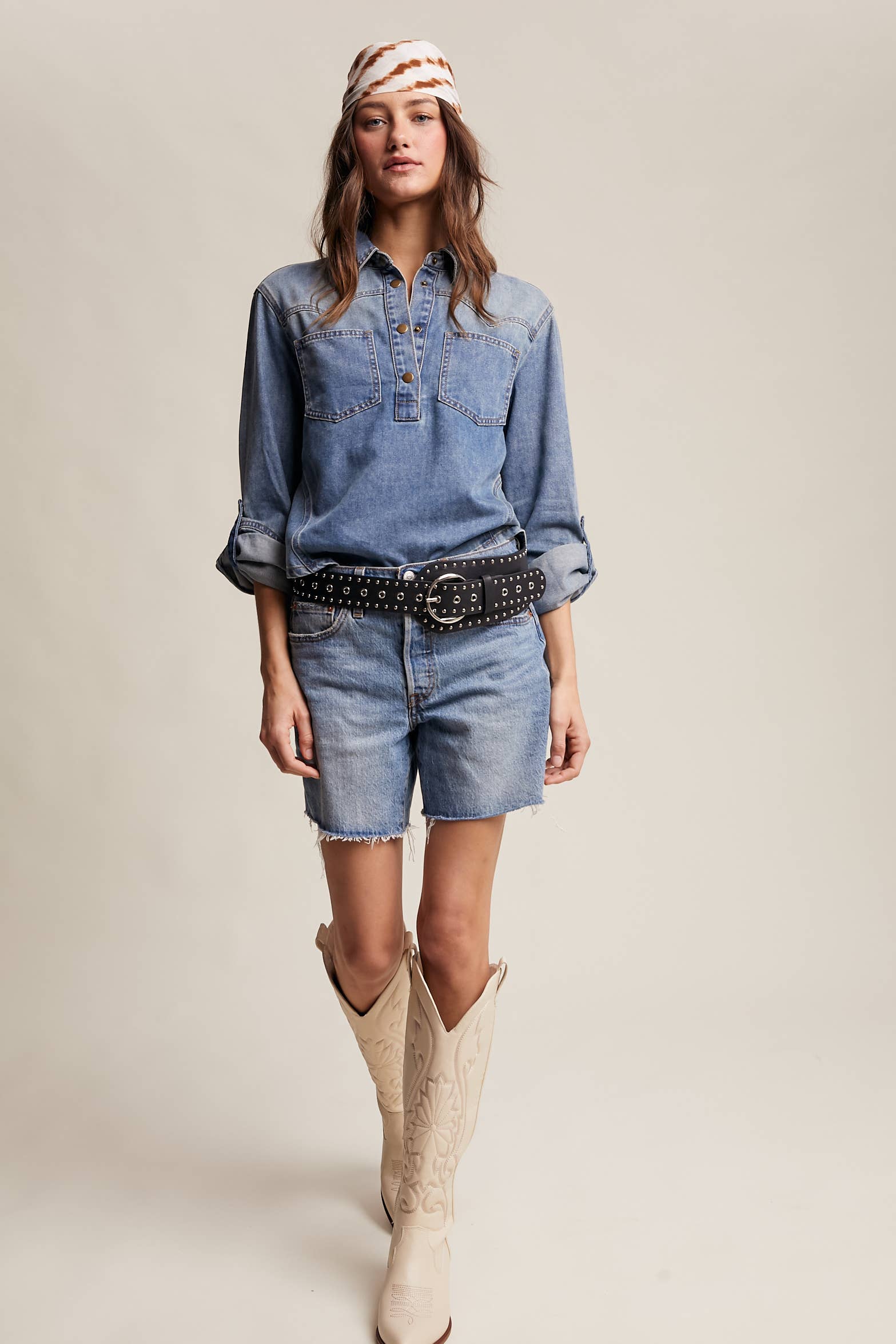 Josie Denim Pull Over Shirt