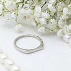 18K Gold PVD Stainless Steel Dainty Flat Blank Stack Ring: Gold / 5