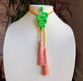 Snake Bolo Kelly Green, Golden Yellow & Peach