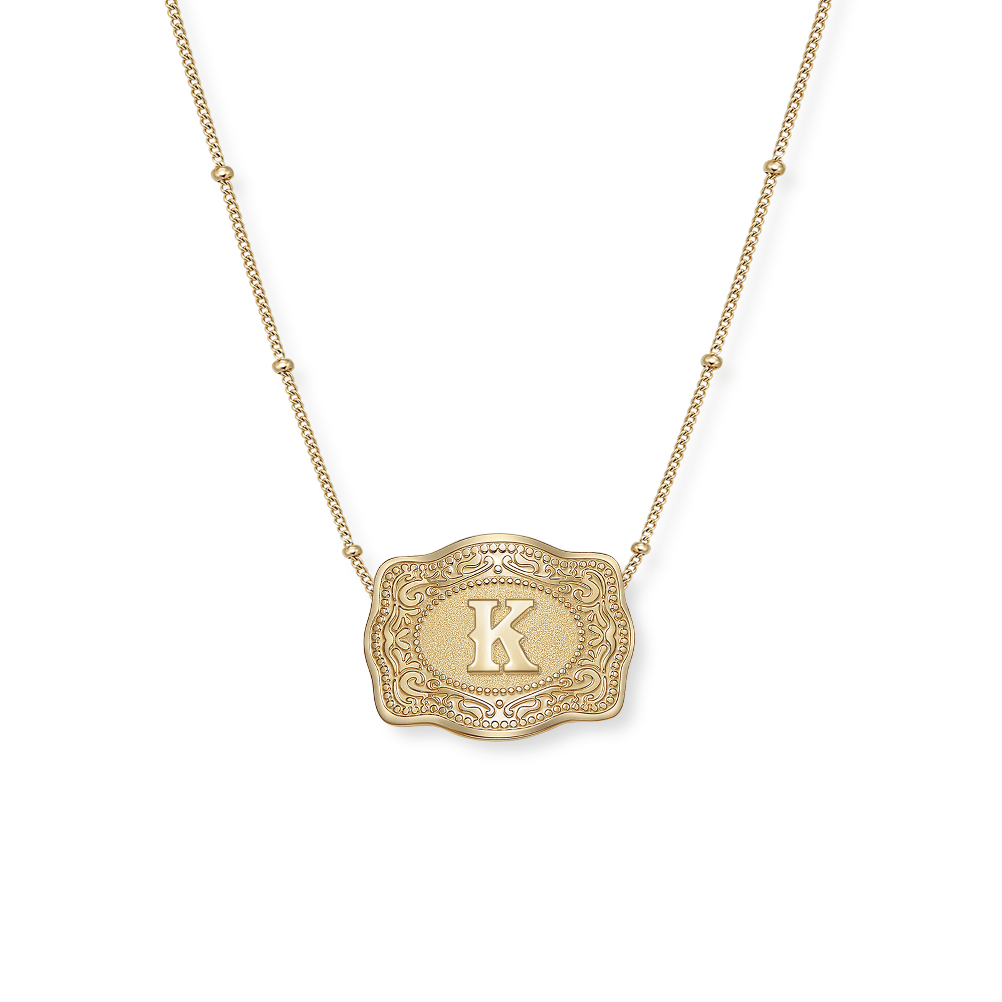 SpurWest Mini Belt Buckle Initial Necklace