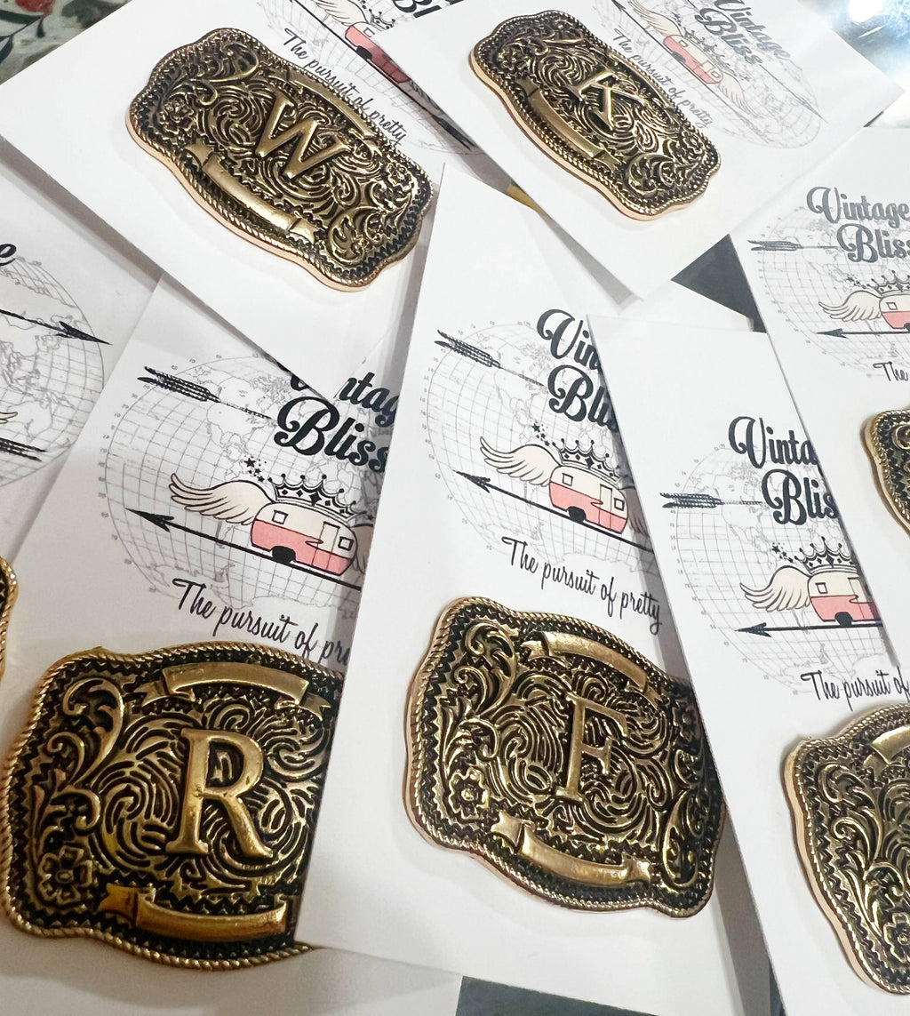 Initial Buckle Hat Pin