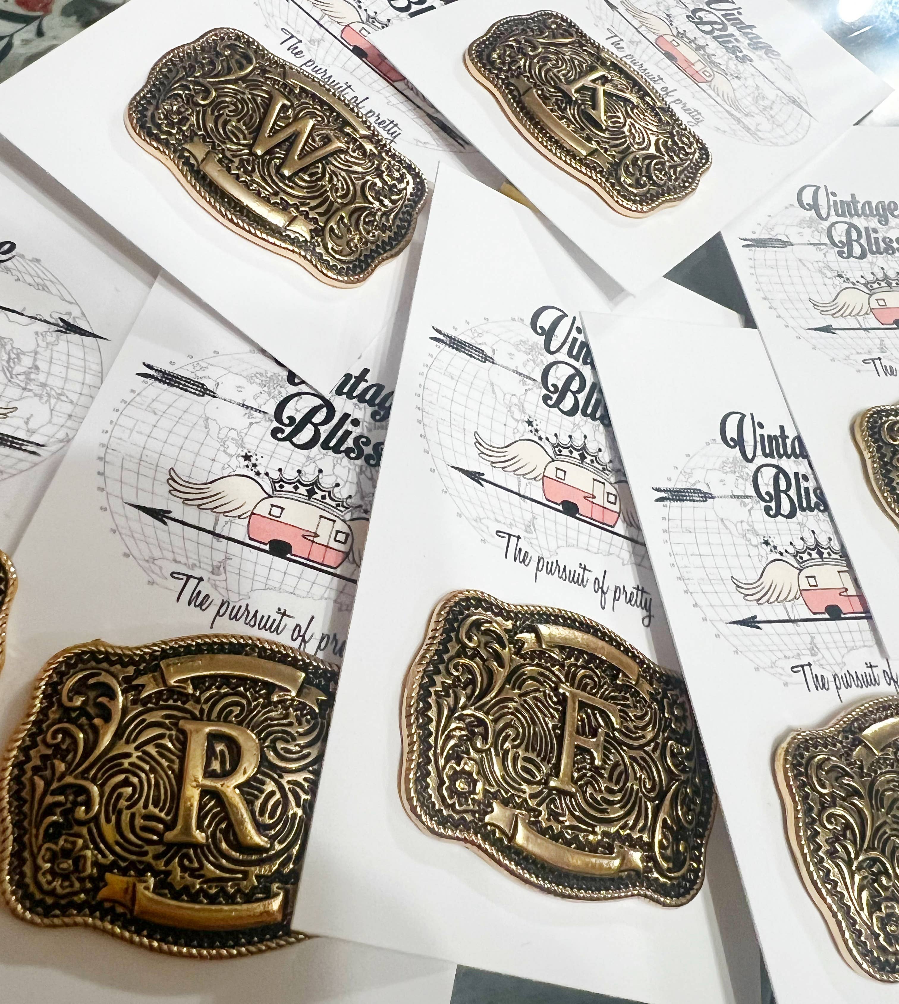 Initial Buckle Hat Pin