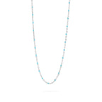 18K Gold Stainless Steel Turquoise Chain Necklace 18+2"