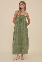 Floral Smocked Strap Dress