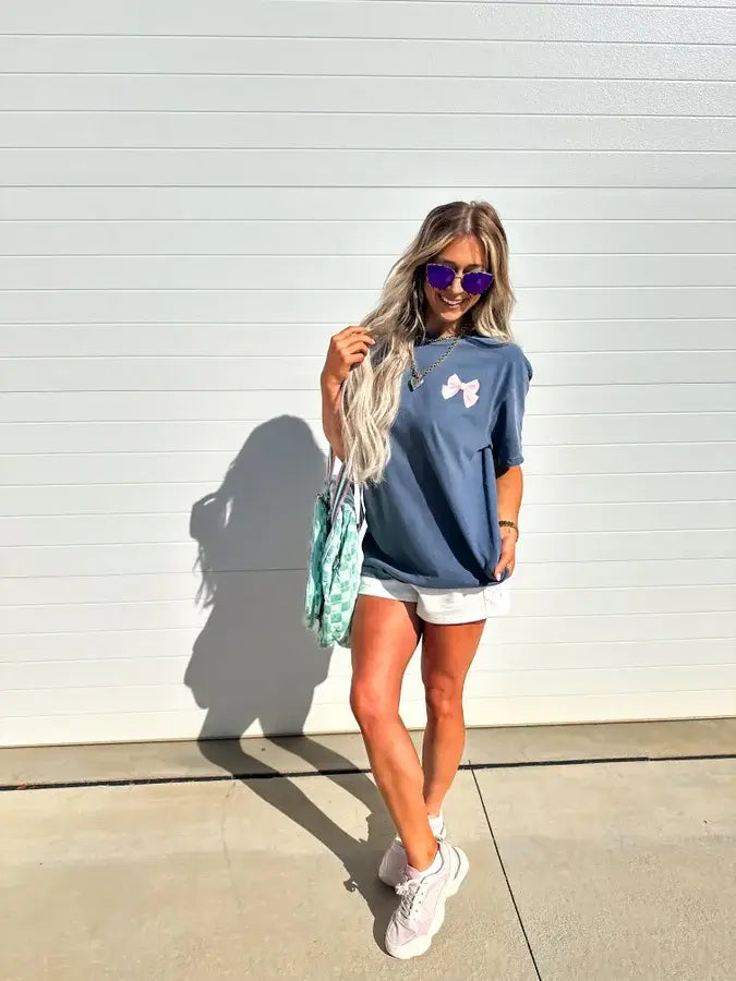 It is what it is Denim Graphic Tee: Medium