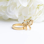 18K Gold PVD Stainless Steel Fluted Stacking Ring: Gold / 6