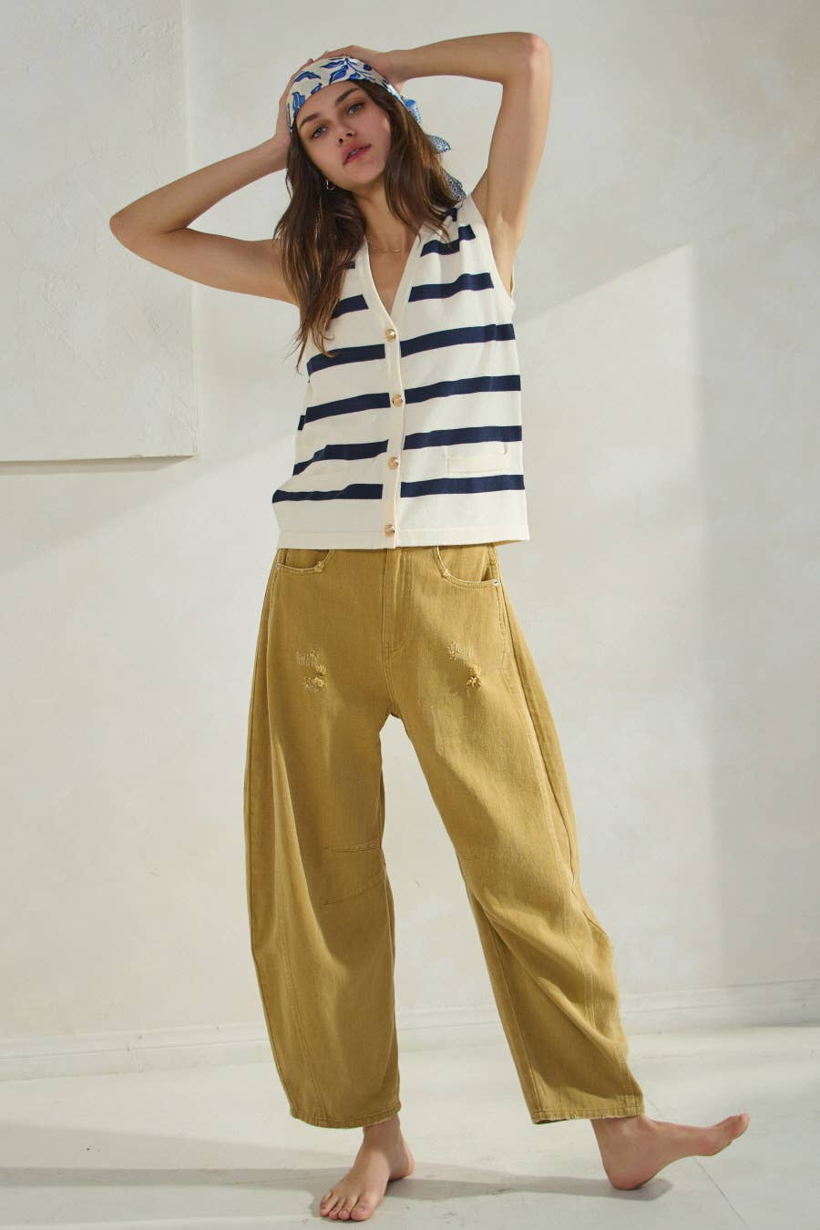 Acid Washed Barrel Denim