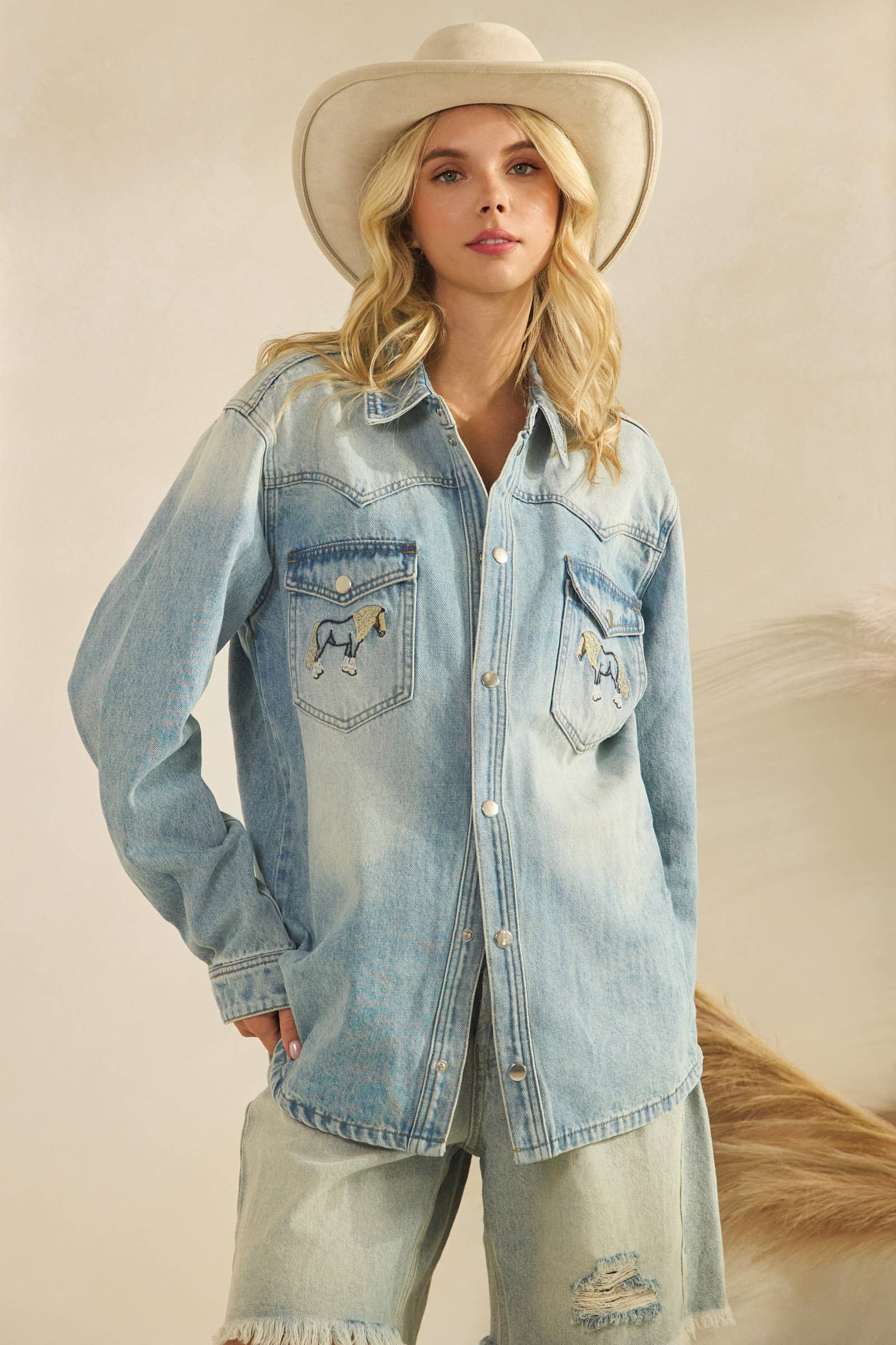 Hold Your Horses Denim Shirt