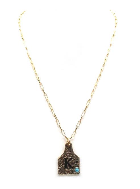 Cattle Tag Initial Necklace
