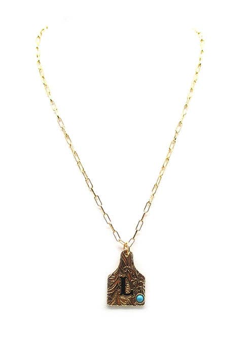 Cattle Tag Initial Necklace