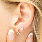 Breast Cancer Awareness Ribbon Earrings
