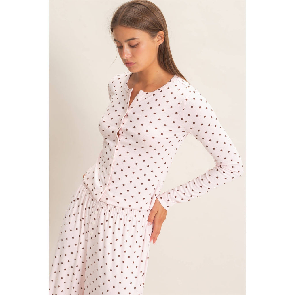 Tickled Pink Dot Top