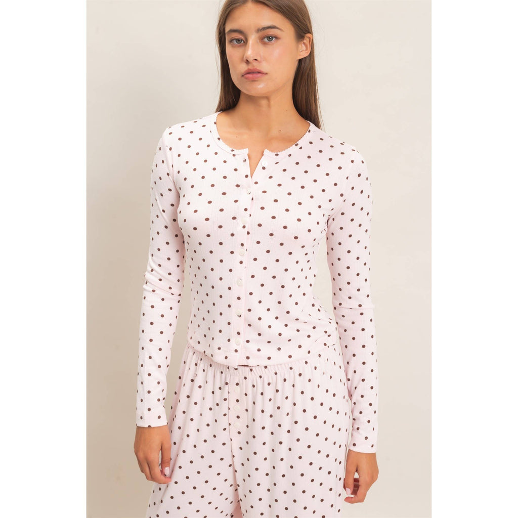 Tickled Pink Dot Top