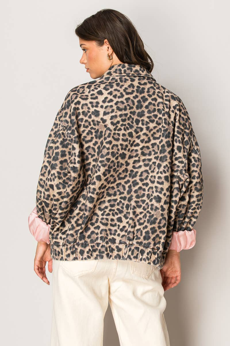 Leopard Denim Jacket