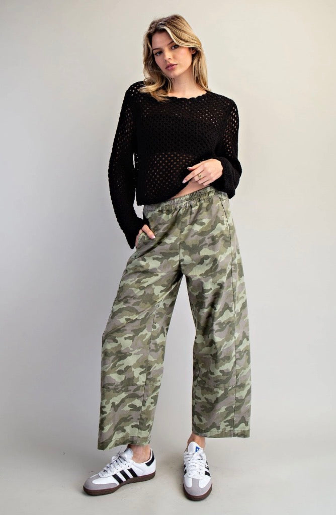 Camo Stone Washed Pants