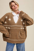 Evelyn Embroidered Knit Sweater