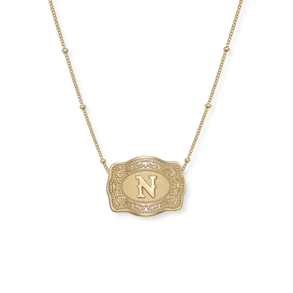 SpurWest Mini Belt Buckle Initial Necklace