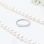 18K Gold PVD Stainless Steel Dainty Flat Blank Stack Ring: Gold / 5