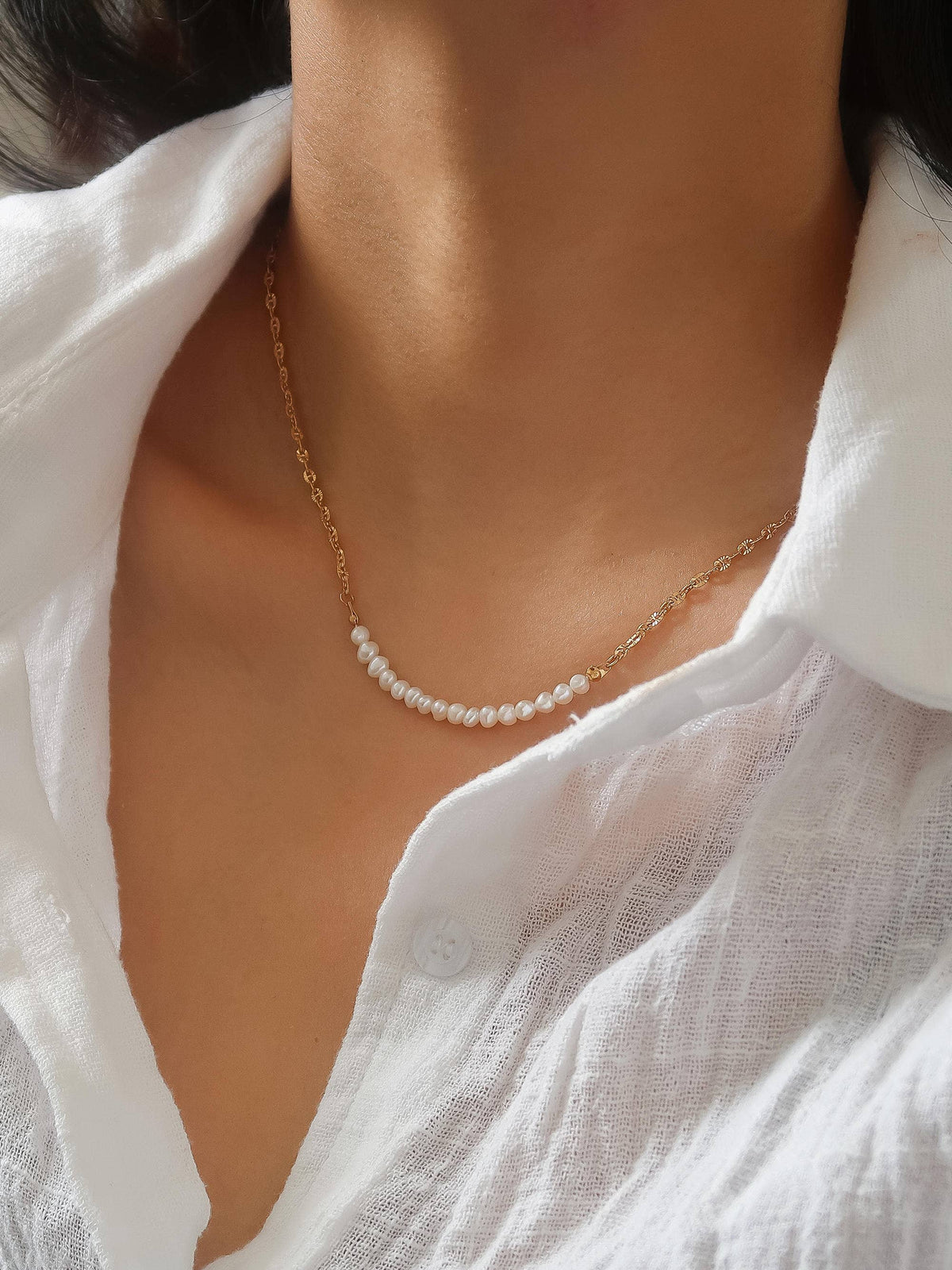 Freshwater Pearl Chain Necklace