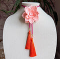 Lotus Flower Bolo Blush Pink, Fuchsia & Orange