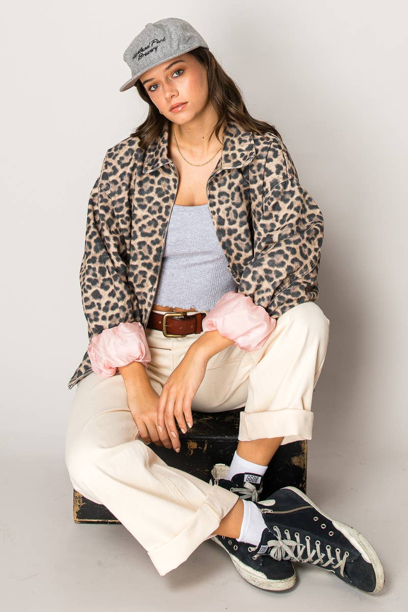 Leopard Denim Jacket