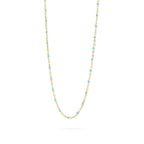 18K Gold Stainless Steel Turquoise Chain Necklace 18+2"