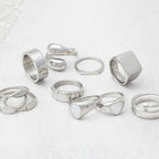 18K Gold PVD Stainless Steel Dainty Flat Blank Stack Ring: Gold / 5