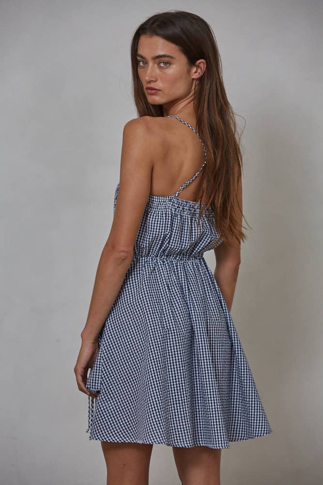 Lauren Gingham Strappy Mini Dress