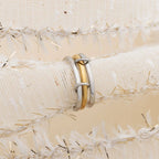 18K Gold Stainless Steel Mixed Metal Triple Intertwined Ring