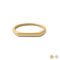18K Gold PVD Stainless Steel Dainty Flat Blank Stack Ring: Gold / 5