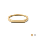 18K Gold PVD Stainless Steel Dainty Flat Blank Stack Ring: Gold / 5