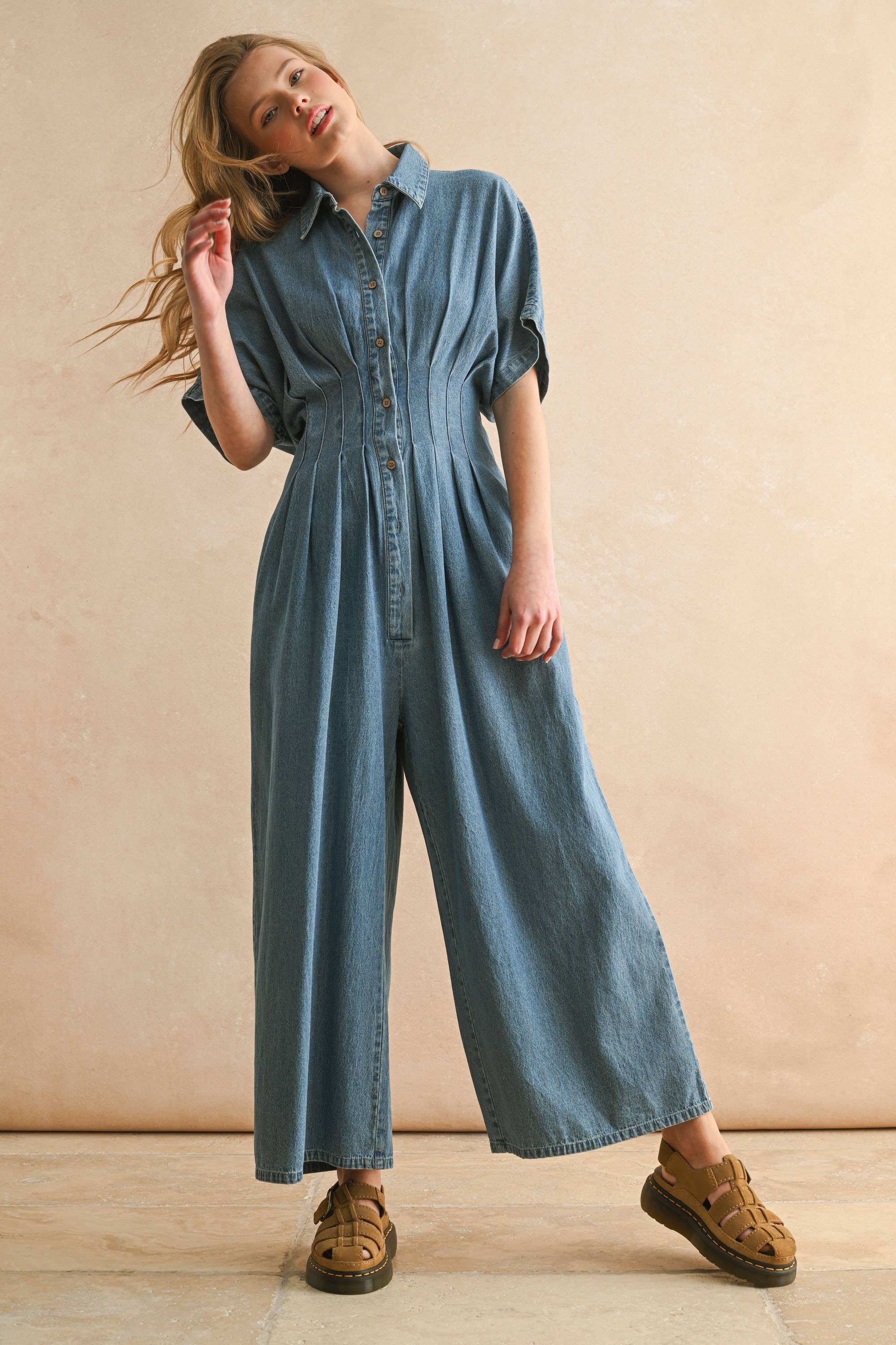 Chambray Denim Jumpsuit