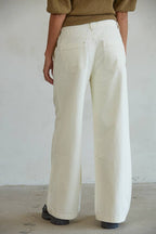 Cream Denim Pants