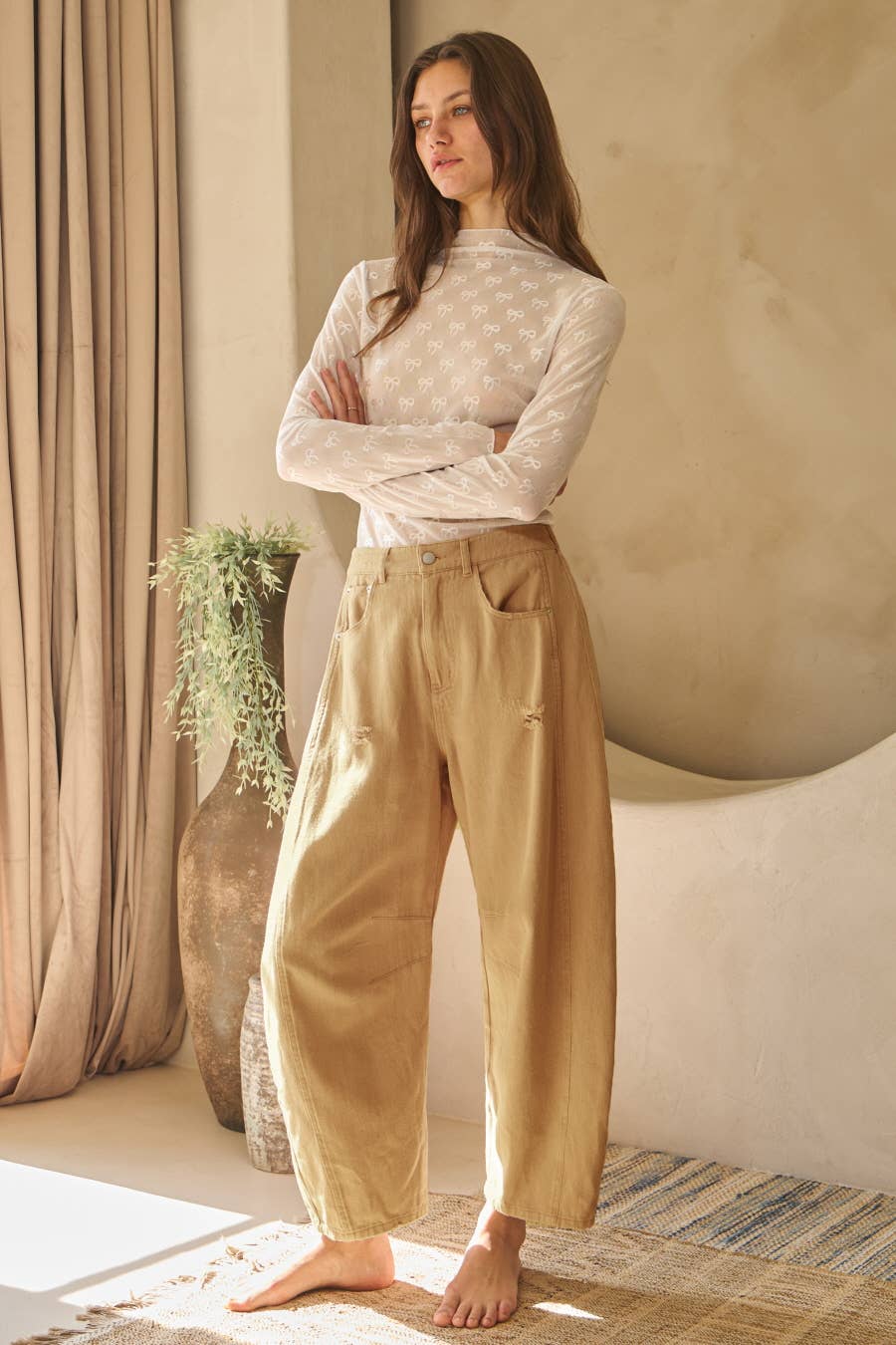 Acid Washed Barrel Denim