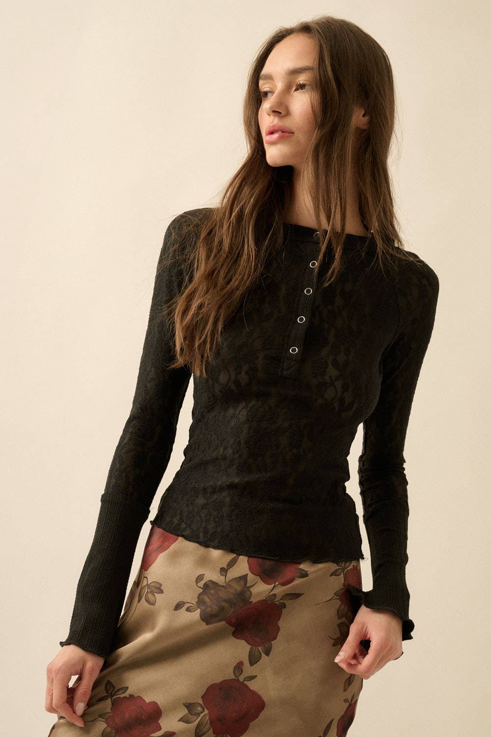 Rosette Henley Top