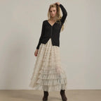 Layered Ruffle Maxi Skirt