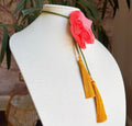 T Rex Bolo Punch Pink with Olive Green & Golden Yellow