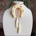 Lucky Horseshoe Bolo Ivory, Orange & Ivory