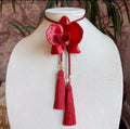 Orchid Bolo Merlot Red with Maroon/Crimson