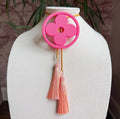 Clover Bolo Flamingo Pink, Golden Yellow & Peach
