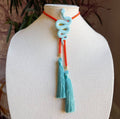 Snake Bolo Baby Blue, Solar Orange & Peacock Blue